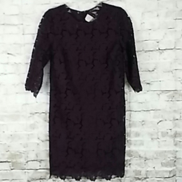 Ann Taylor Dresses & Skirts - Ann Taylor Loft  Shift. Dress 6P  Wine Lace